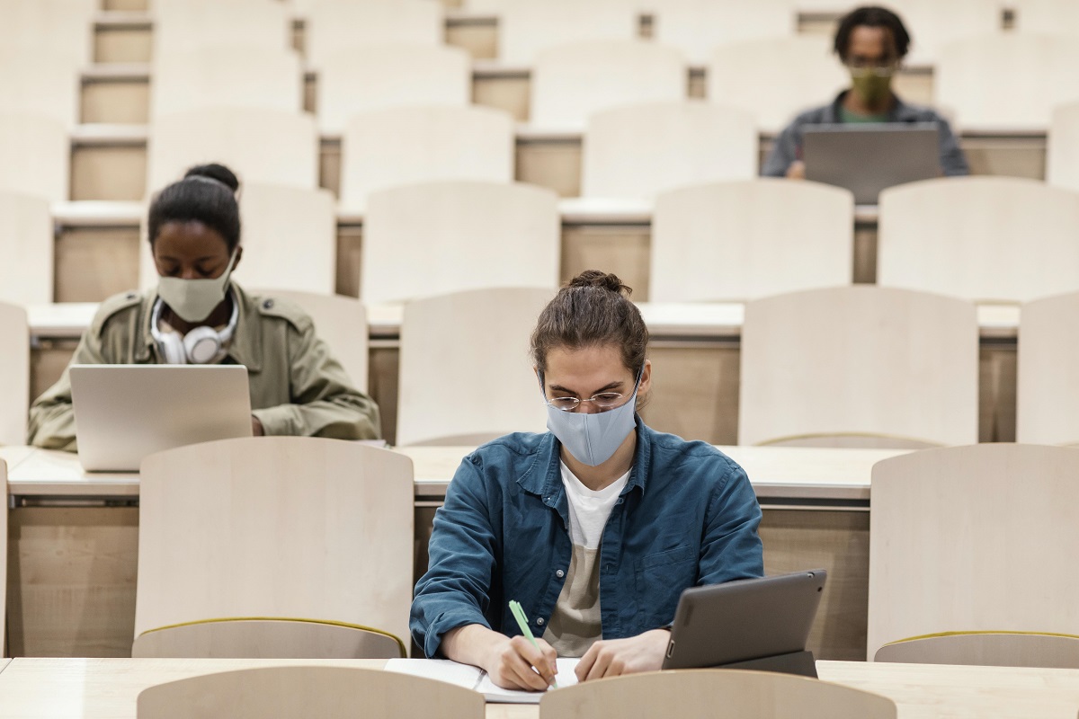 Students at university class