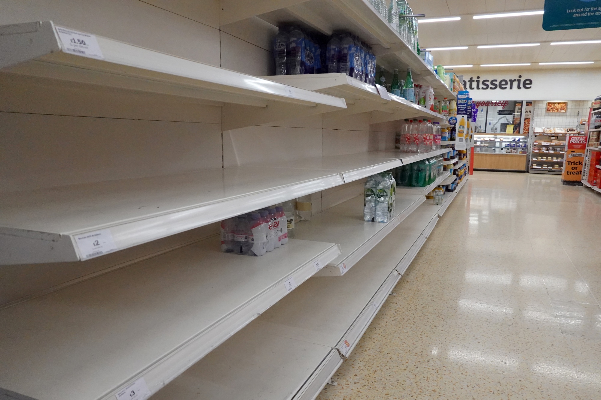 Empty Supermarket Shelves