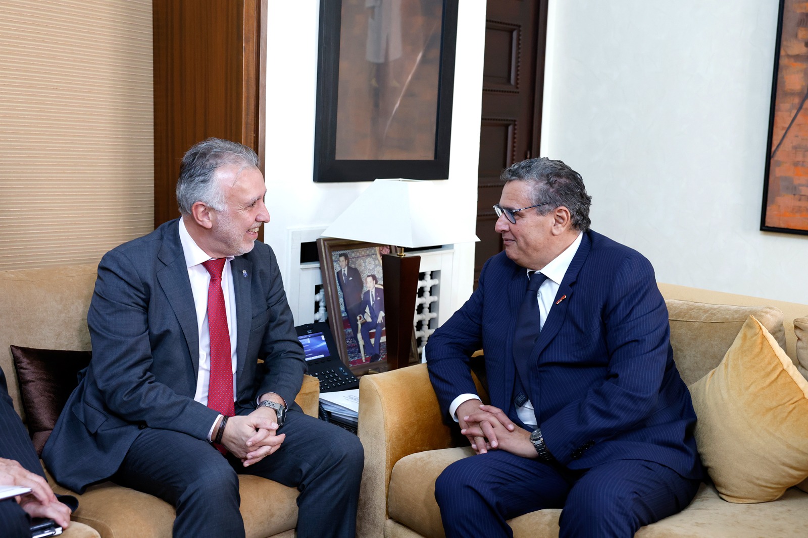 Head of Government, Aziz Akhannouch, held talks, Wednesday in Rabat, with the President of the Government of the Canary Islands, Ángel Víctor Torres