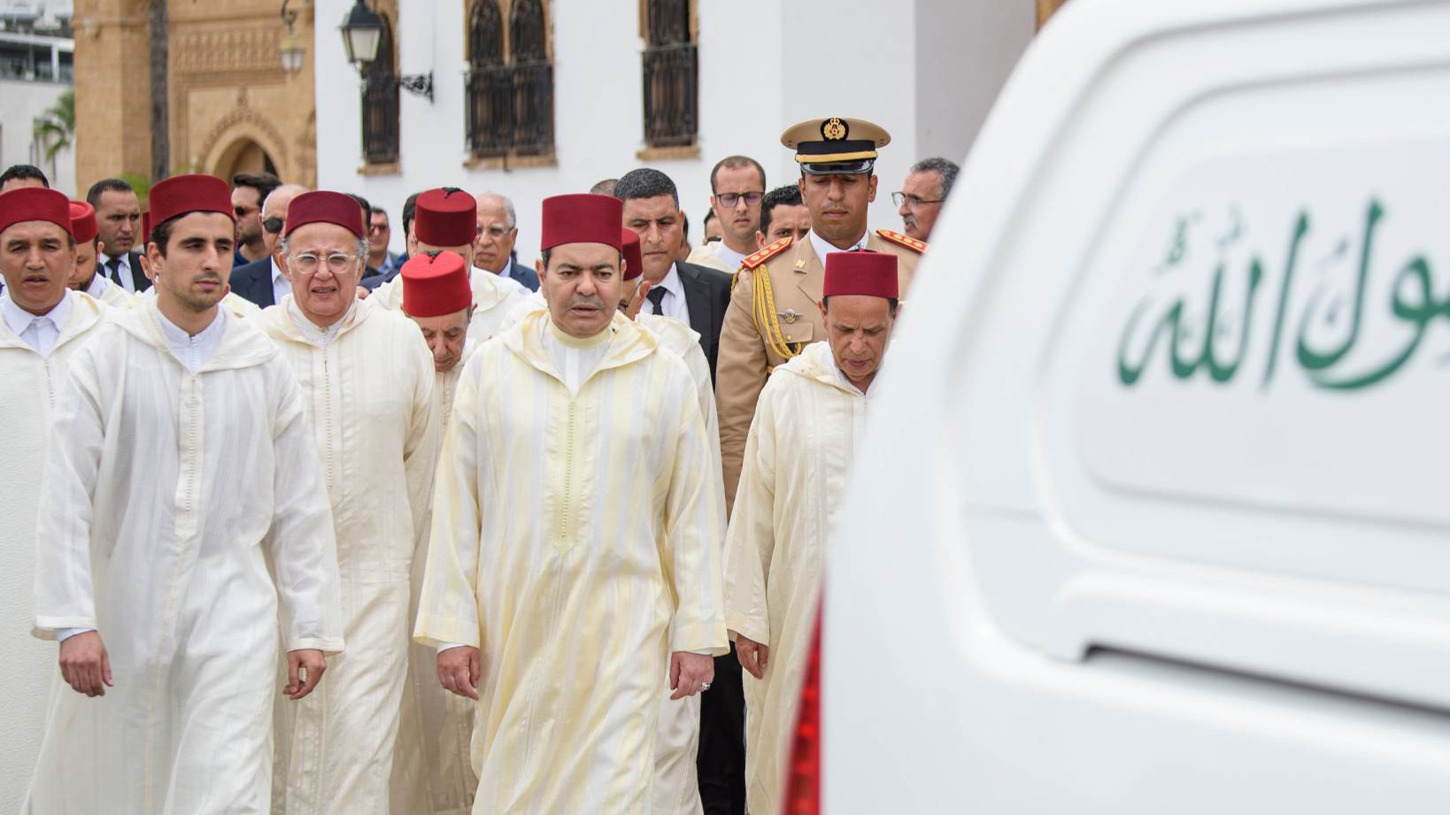 HRH Prince Moulay Rachid Attends Funeral of Late Mohamed Moatassim