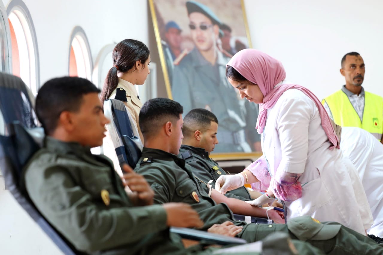 Al Haouz Earthquake: Auxiliary Forces in Agadir Participate in Blood Donation Campaign