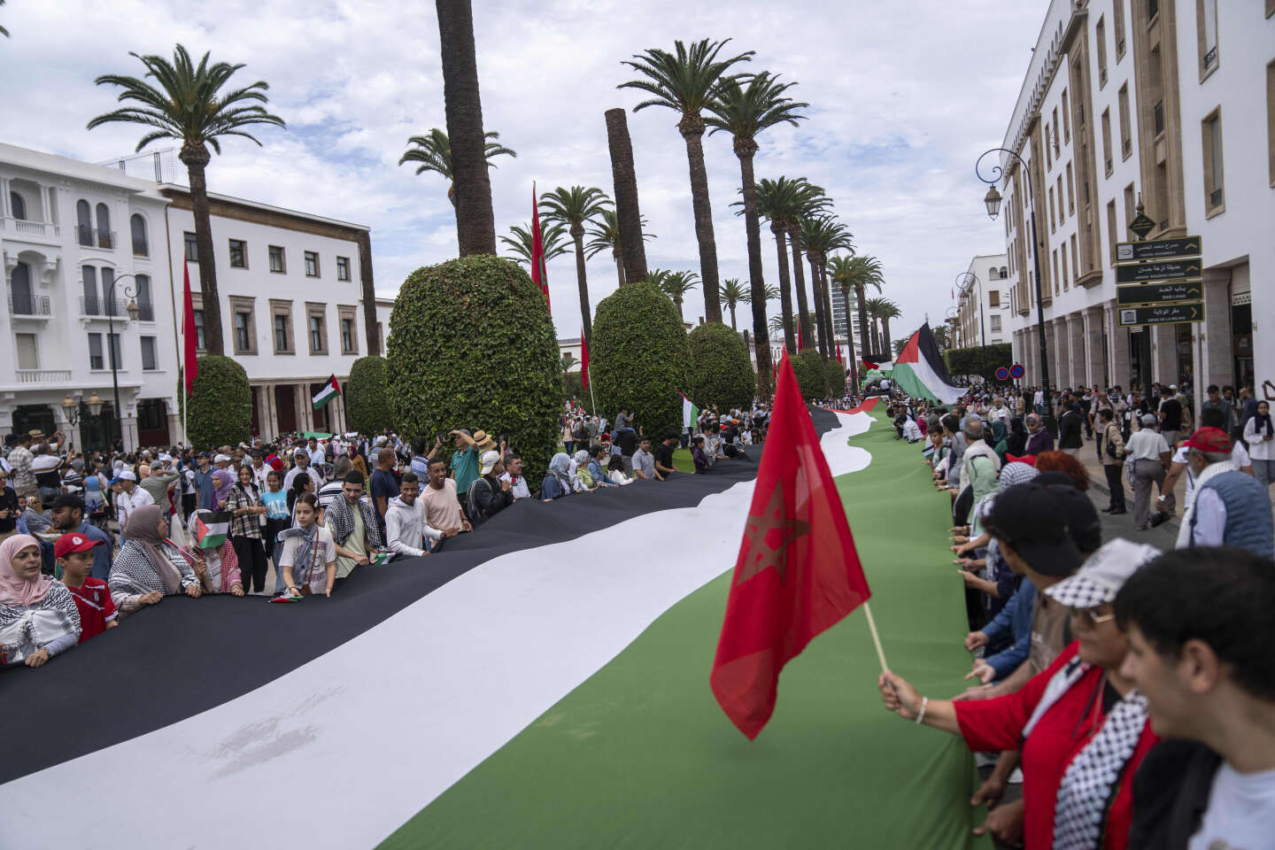 March in Solidarity with Palestinians Organized in Rabat, Gaza Strip, Israel Palestine conflict, Middle East News,