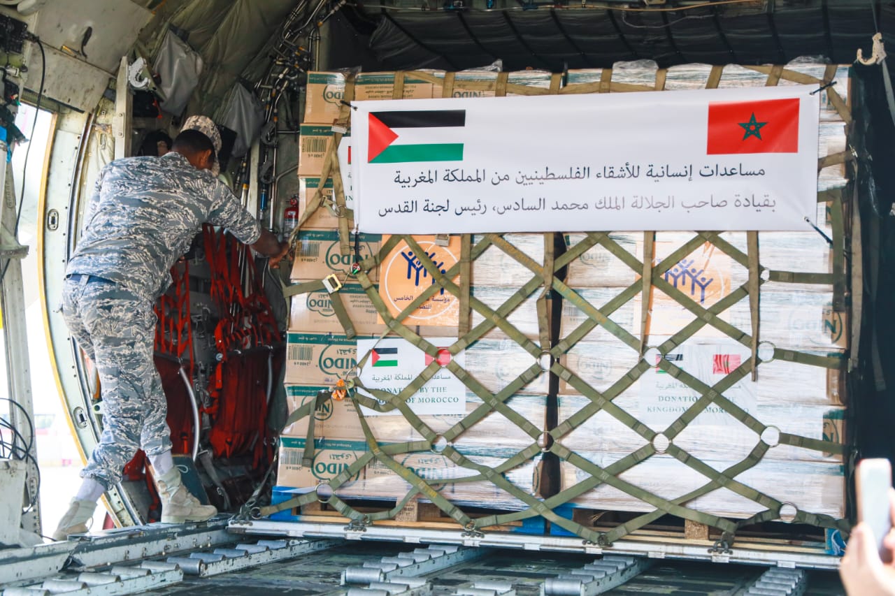 Large Quantities of Food Items, Medicine Distributed at Palestine Red Crescent Society Hospital in Al-Quds as Per High Royal Instructions