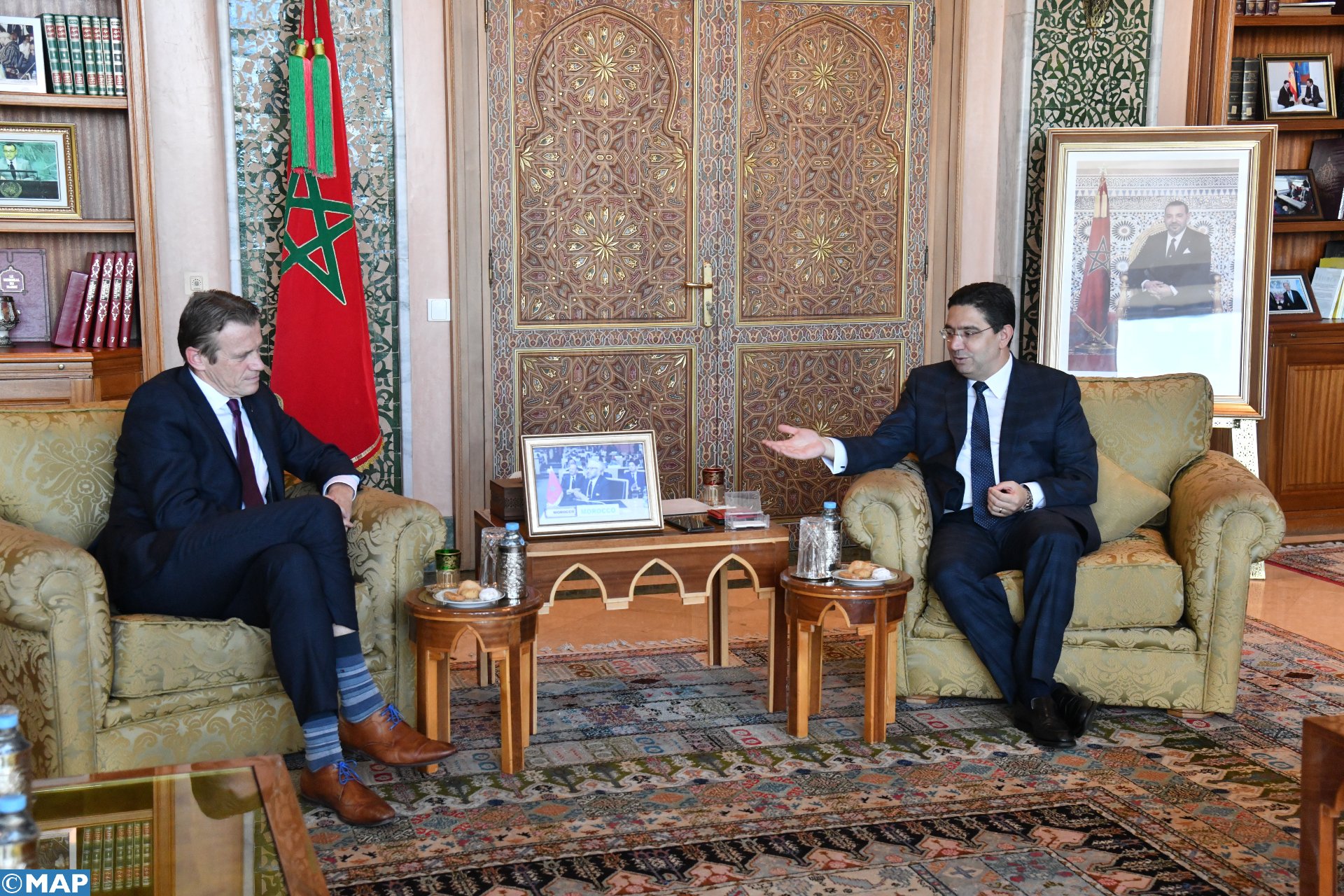 FM Nasser Bourita and the Deputy Prime Minister and Minister of Justice, Paul Van Tigchelt.