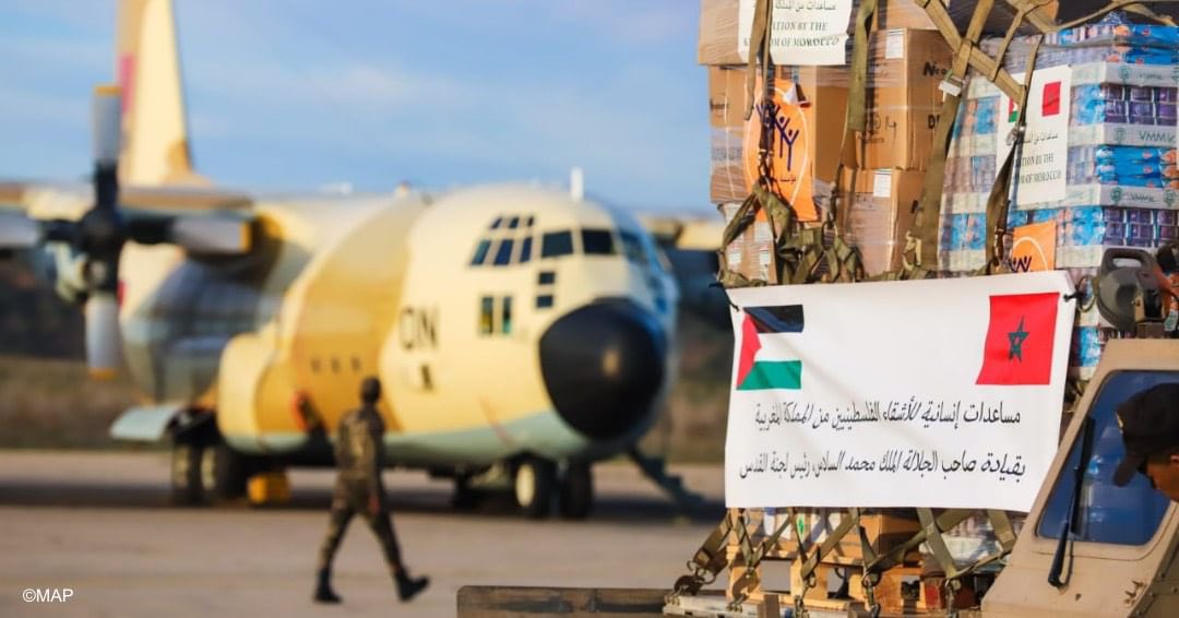 Large Part of Humanitarian Aid Sent to Palestine on HM King Mohammed VI’s Instructions Arrives in Gaza