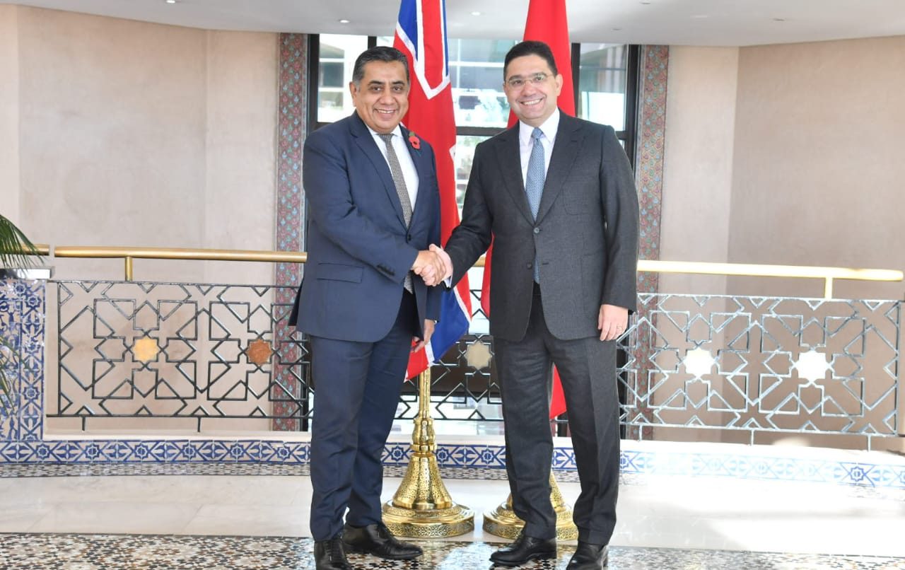 Lord Tariq Ahmad of Wimbledon alongside Moroccan FM Nasser Bourita