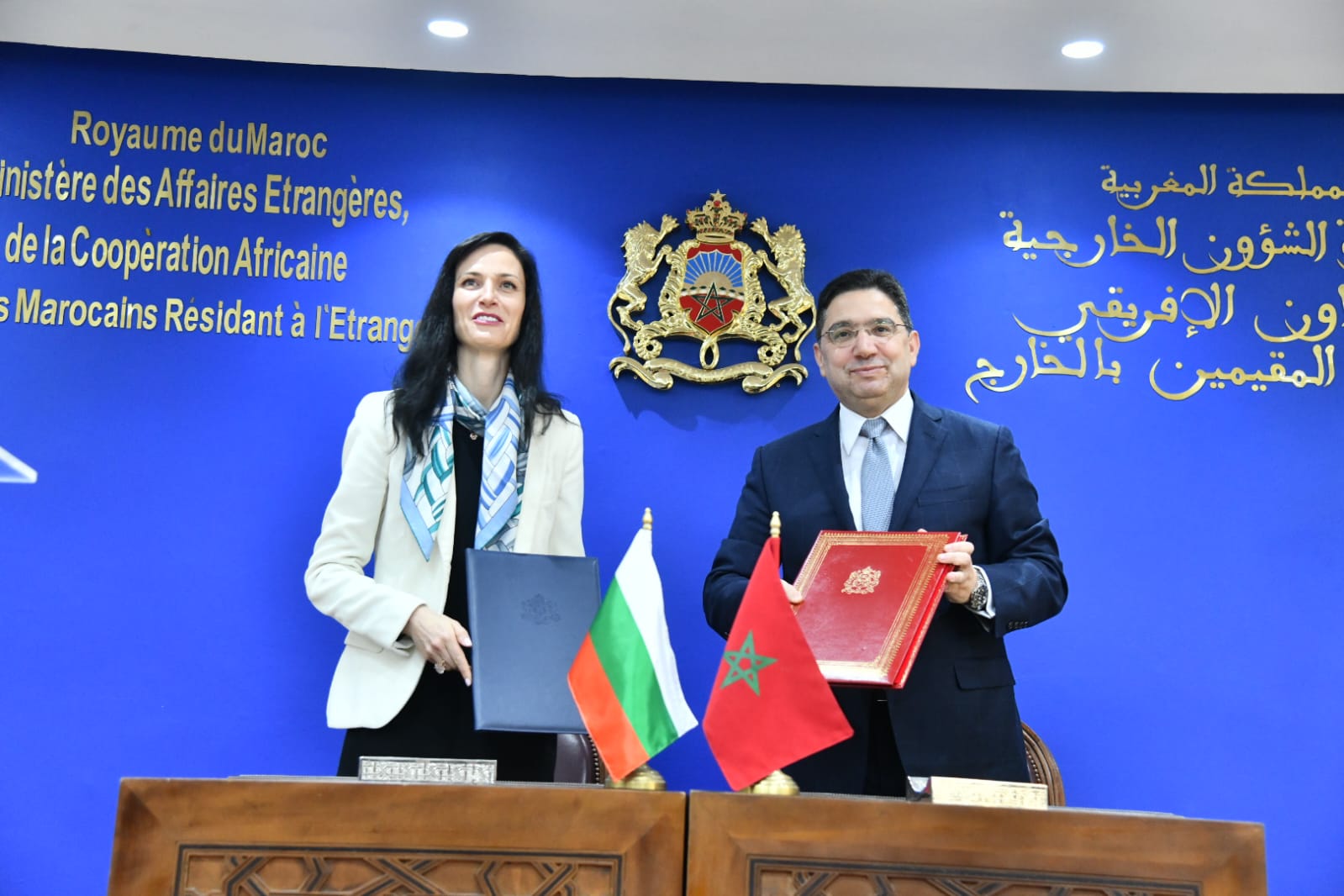 FM Nasser Bourita with his Bulgarian counterpart Mariya Gabriel