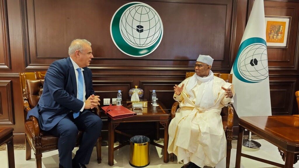 Mohamed Salem Cherkaoui (left) next to Hussein Brahim Taha