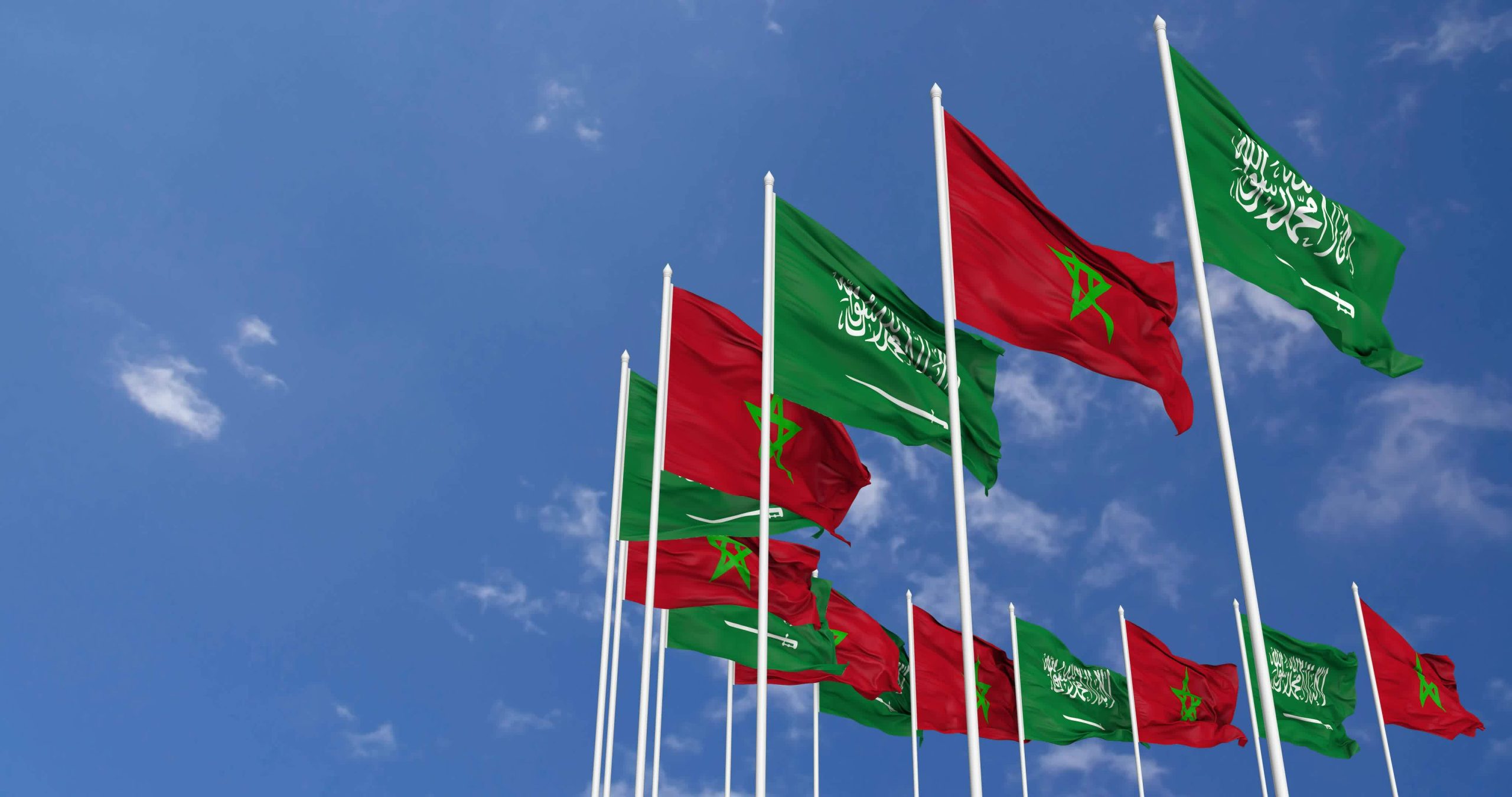 Morocco, Saudi Arabia Flags