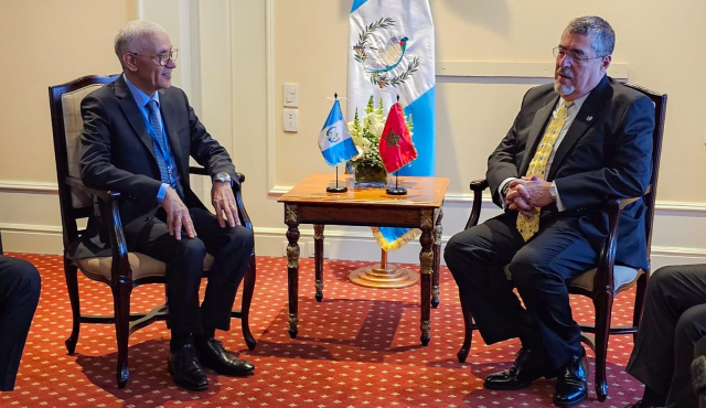 Rachid Talbi Alami alongside New Guatemalan President