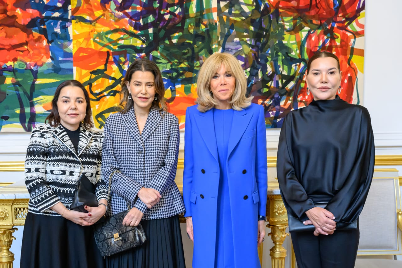 Per the Very High Instructions of HM King Mohammed VI, may Allah assist Him, Their Royal Highnesses Princess Lalla Meryem, Princess Lalla Asmae, and Princess Lalla Hasnaa were received for lunch on February 19 at the Elysée Palace, at the invitation of France’s First Lady Brigitte Macron.