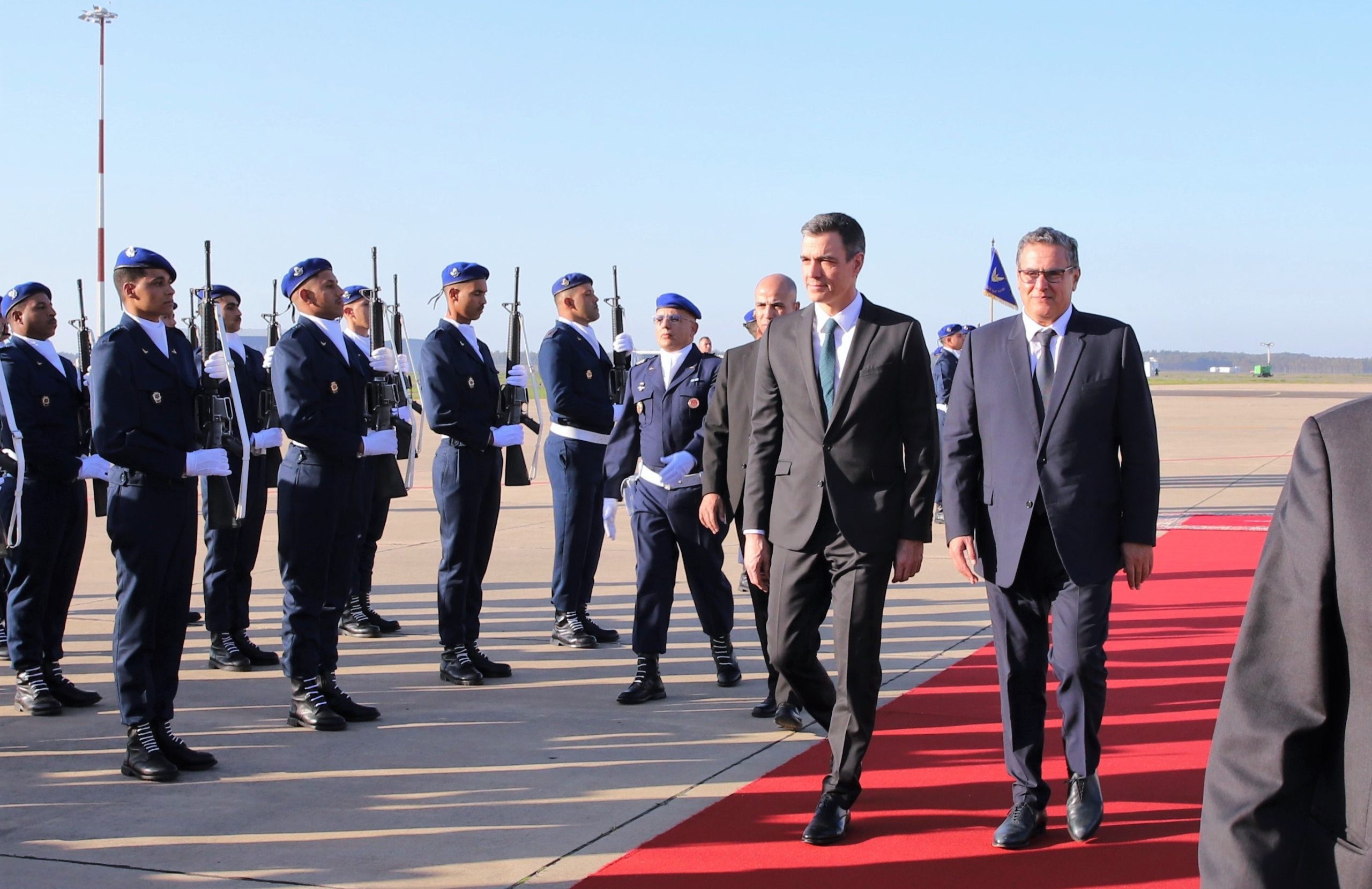 Spanish PM Pedro Sanchez with Head of Government Aziz Akhannouch