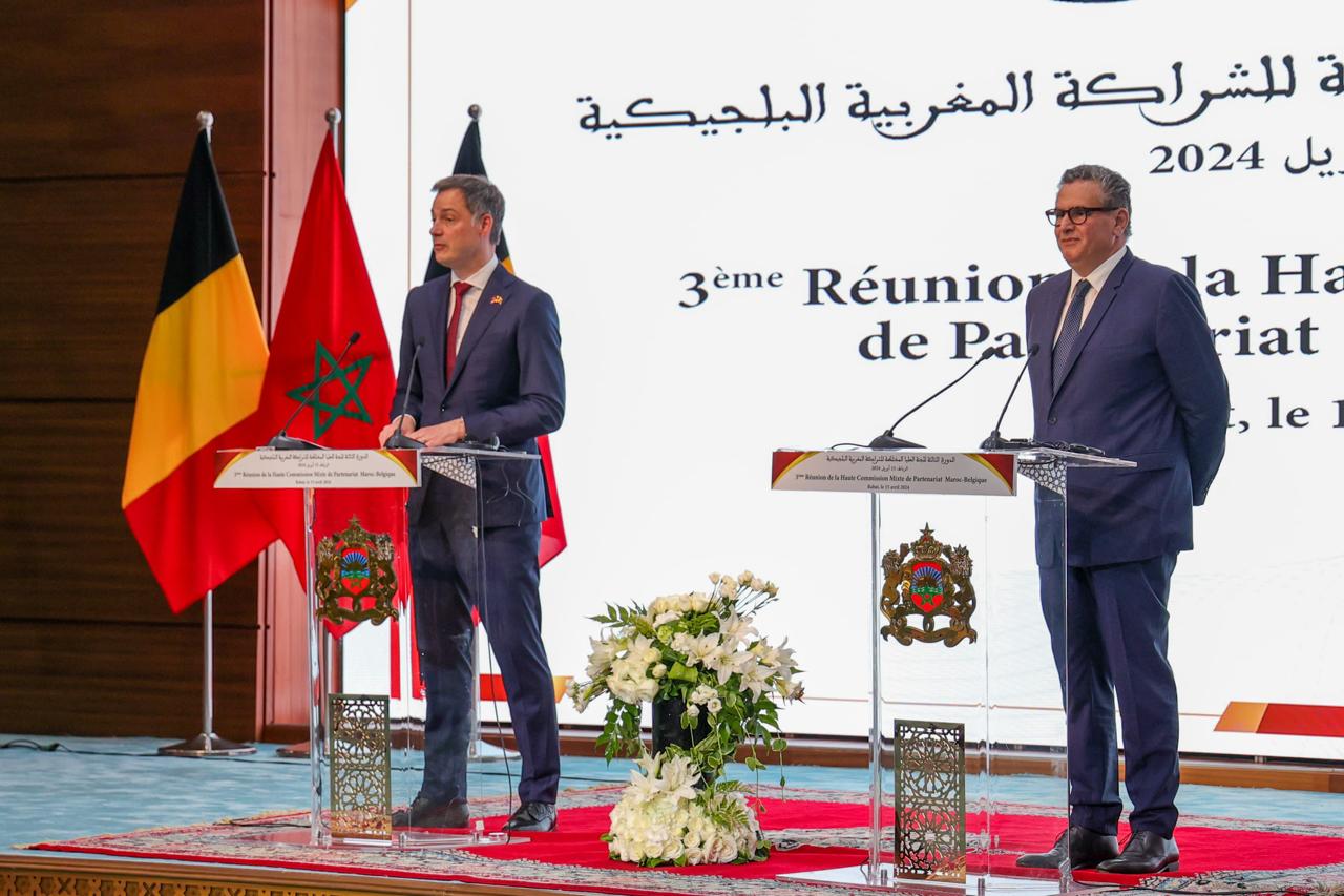 HoG Aziz Akhannouch alongside Belgian PM Alexander De Croo