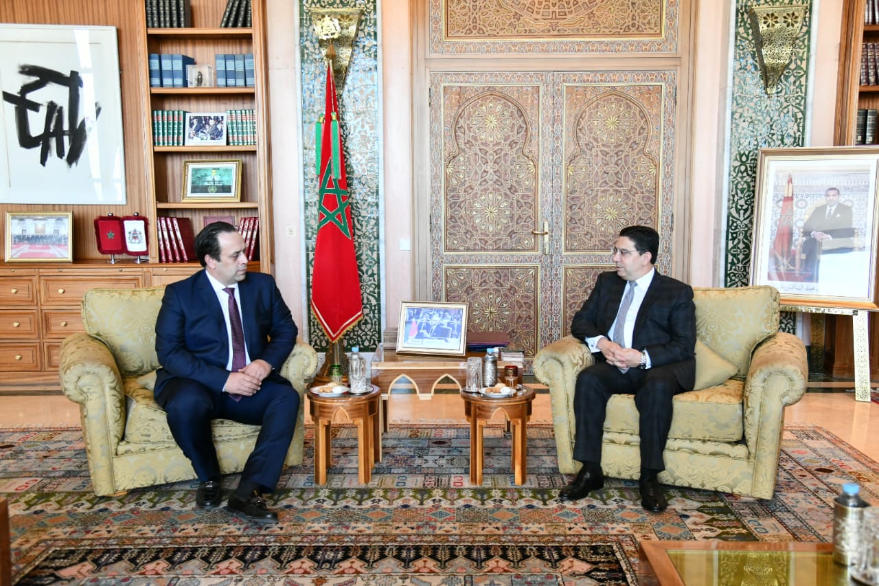 MFA Nasser Bourita with the Emissary of the Chairman of the Libyan Presidential Council Sami El-Menfi