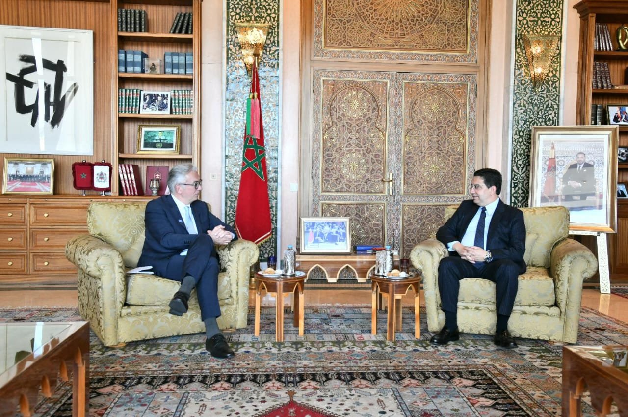 MFA Nasser Bourita with the President of the Parliamentary Assembly of the Council of Europe (PACE), Theodoros Rousopoulos.